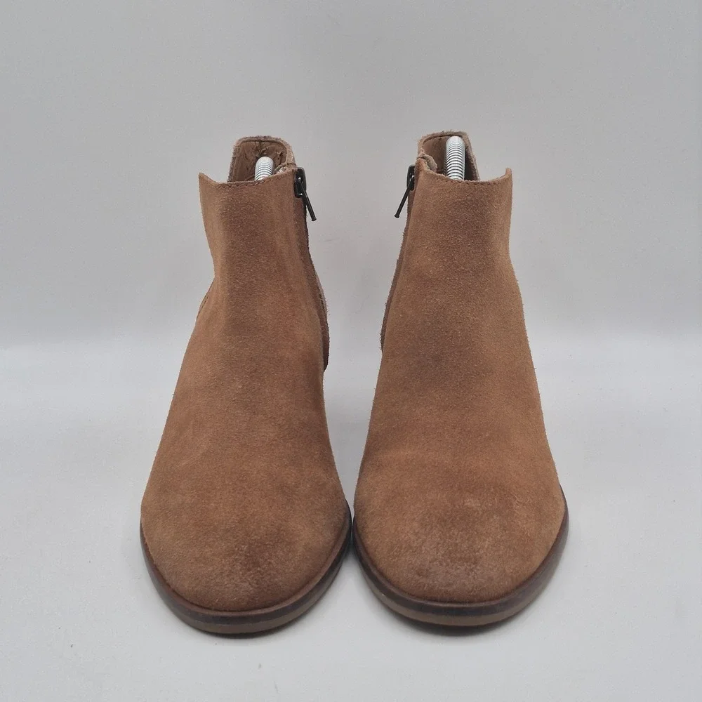 Frye and Co Boots Womens Size 9 Brown Suede Glitter Ankle Side Zip Western Style